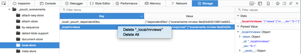 Remover entrada de IndexDB