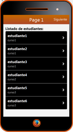 Listado de estudiantes